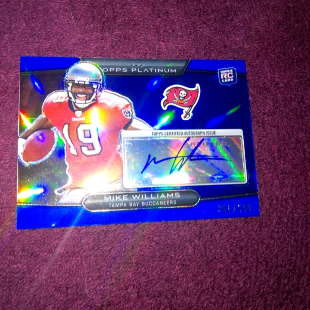 2012 TOPPS PLATINUM MIKE WILLIAMS RC/AUTO #366/599